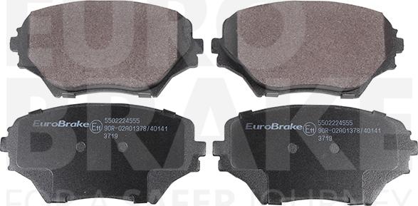 Eurobrake 5502224555 - Kit pastiglie freno, Freno a disco autozon.pro