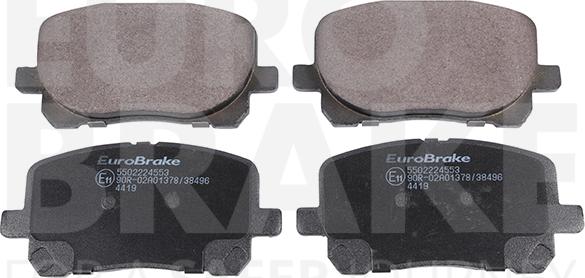 Eurobrake 5502224553 - Kit pastiglie freno, Freno a disco autozon.pro