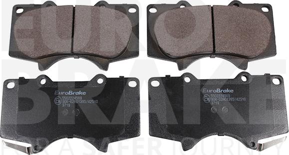 Eurobrake 5502224569 - Kit pastiglie freno, Freno a disco autozon.pro