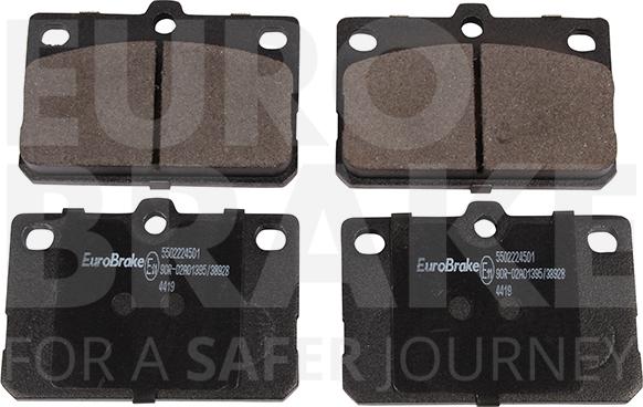 Eurobrake 5502224501 - Kit pastiglie freno, Freno a disco autozon.pro