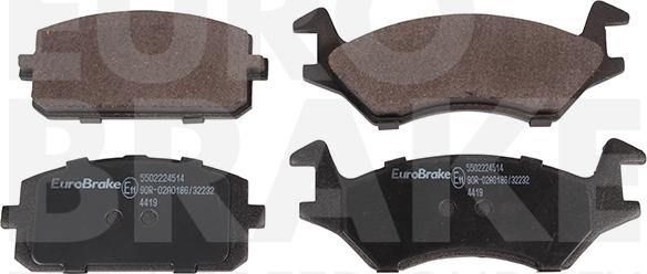 Eurobrake 5502224514 - Kit pastiglie freno, Freno a disco autozon.pro