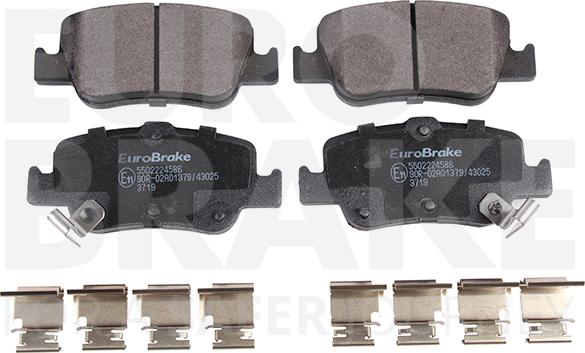 Eurobrake 5502224586 - Kit pastiglie freno, Freno a disco autozon.pro