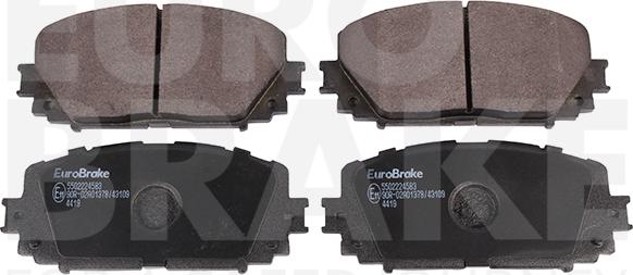 Eurobrake 5502224583 - Kit pastiglie freno, Freno a disco autozon.pro