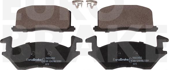 Eurobrake 5502224532 - Kit pastiglie freno, Freno a disco autozon.pro