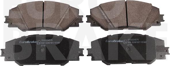 Eurobrake 5502224575 - Kit pastiglie freno, Freno a disco autozon.pro