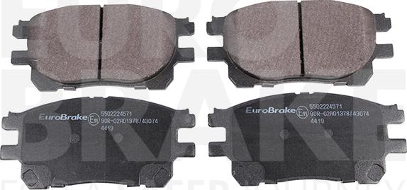 Eurobrake 5502224571 - Kit pastiglie freno, Freno a disco autozon.pro