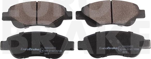 Eurobrake 5502224572 - Kit pastiglie freno, Freno a disco autozon.pro