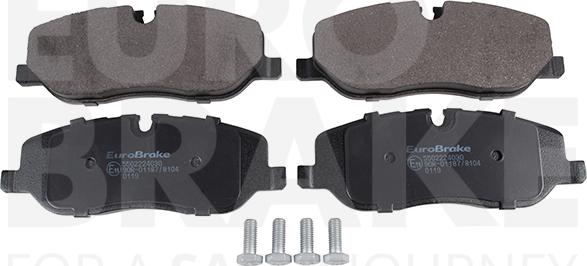 Eurobrake 5502224030 - Kit pastiglie freno, Freno a disco autozon.pro