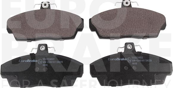 Eurobrake 5502224022 - Kit pastiglie freno, Freno a disco autozon.pro