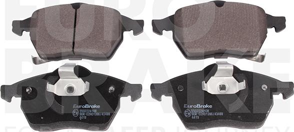 Eurobrake 5502224108 - Kit pastiglie freno, Freno a disco autozon.pro