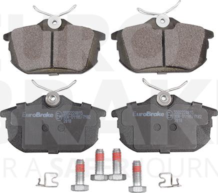 Eurobrake 5502224815 - Kit pastiglie freno, Freno a disco autozon.pro