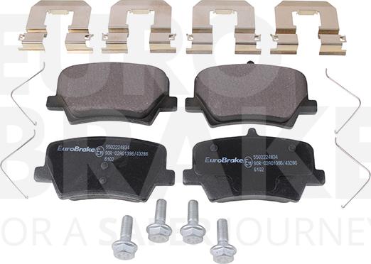 Eurobrake 5502224834 - Kit pastiglie freno, Freno a disco autozon.pro