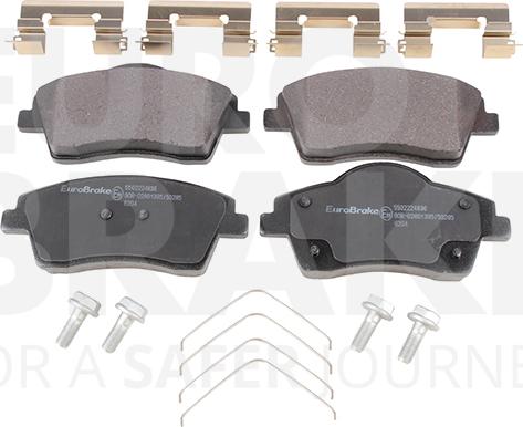 Eurobrake 5502224836 - Kit pastiglie freno, Freno a disco autozon.pro