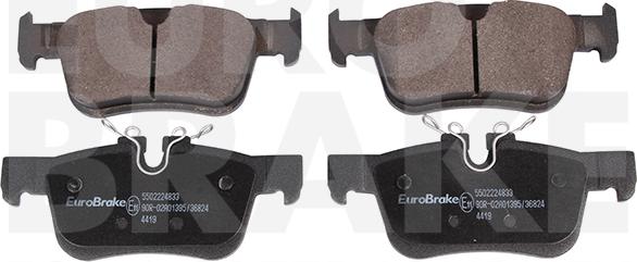 Eurobrake 5502224833 - Kit pastiglie freno, Freno a disco autozon.pro