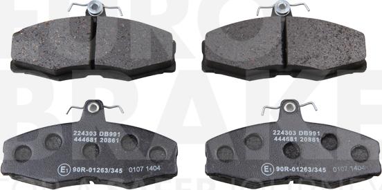 Eurobrake 5502224303 - Kit pastiglie freno, Freno a disco autozon.pro