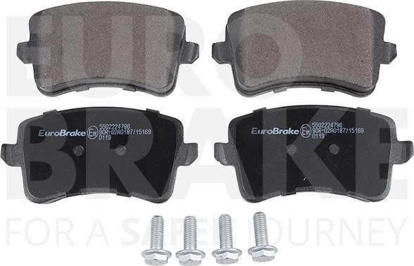 Eurobrake 5502224796 - Kit pastiglie freno, Freno a disco autozon.pro