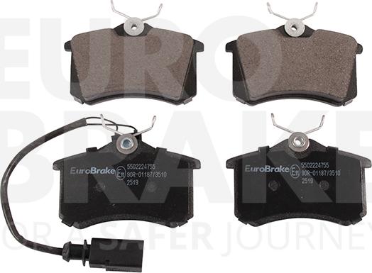 Eurobrake 5502224755 - Kit pastiglie freno, Freno a disco autozon.pro