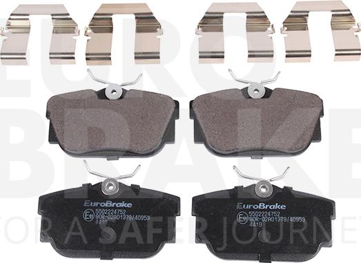 Eurobrake 5502224752 - Kit pastiglie freno, Freno a disco autozon.pro