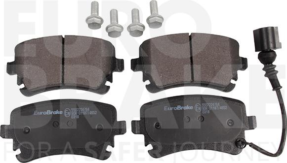 Eurobrake 5502224764 - Kit pastiglie freno, Freno a disco autozon.pro