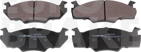 Eurobrake 5502224709 - Kit pastiglie freno, Freno a disco autozon.pro