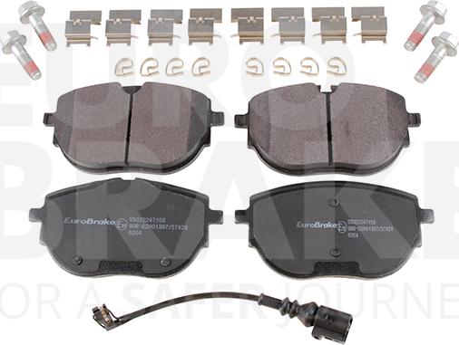 Eurobrake 55022247159 - Kit pastiglie freno, Freno a disco autozon.pro