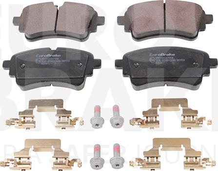 Eurobrake 55022247158 - Kit pastiglie freno, Freno a disco autozon.pro