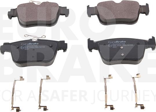 Eurobrake 55022247164 - Kit pastiglie freno, Freno a disco autozon.pro