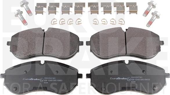 Eurobrake 55022247161 - Kit pastiglie freno, Freno a disco autozon.pro