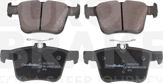 Eurobrake 55022247116 - Kit pastiglie freno, Freno a disco autozon.pro