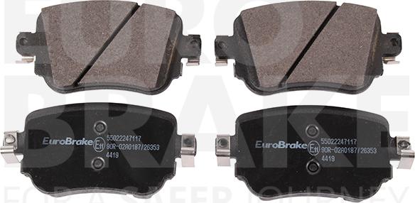 Eurobrake 55022247117 - Kit pastiglie freno, Freno a disco autozon.pro