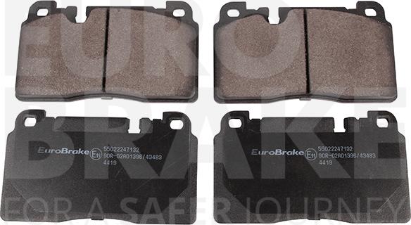 Eurobrake 55022247132 - Kit pastiglie freno, Freno a disco autozon.pro