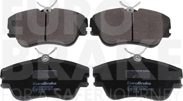 Eurobrake 5502224731 - Kit pastiglie freno, Freno a disco autozon.pro