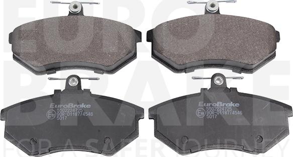 Eurobrake 5502224725 - Kit pastiglie freno, Freno a disco autozon.pro