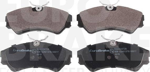 Eurobrake 5502224728 - Kit pastiglie freno, Freno a disco autozon.pro