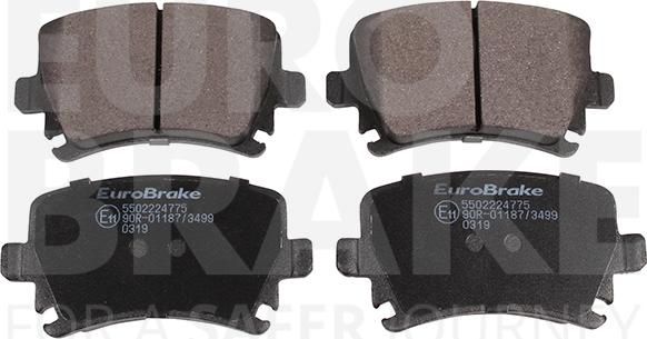 Eurobrake 5502224775 - Kit pastiglie freno, Freno a disco autozon.pro