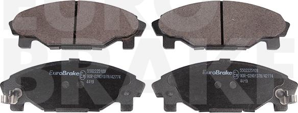 Eurobrake 5502225109 - Kit pastiglie freno, Freno a disco autozon.pro