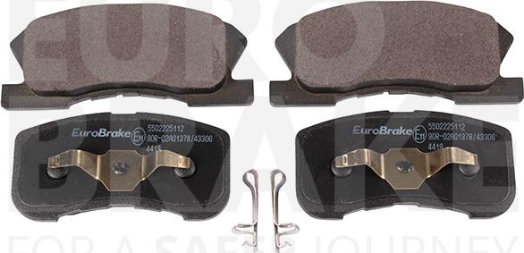 Eurobrake 5502225112 - Kit pastiglie freno, Freno a disco autozon.pro