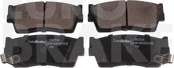 Eurobrake 5502225204 - Kit pastiglie freno, Freno a disco autozon.pro