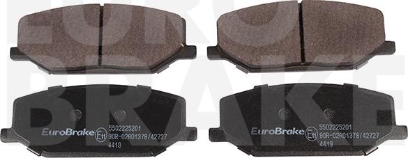 Eurobrake 5502225201 - Kit pastiglie freno, Freno a disco autozon.pro