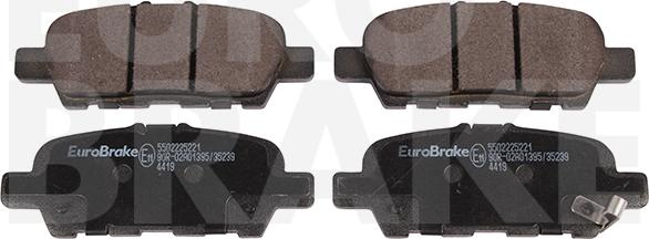 Eurobrake 5502225221 - Kit pastiglie freno, Freno a disco autozon.pro