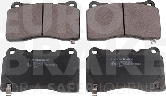 Eurobrake 55022266001 - Kit pastiglie freno, Freno a disco autozon.pro