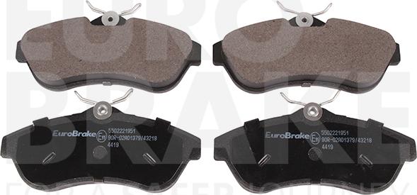 Eurobrake 5502221951 - Kit pastiglie freno, Freno a disco autozon.pro