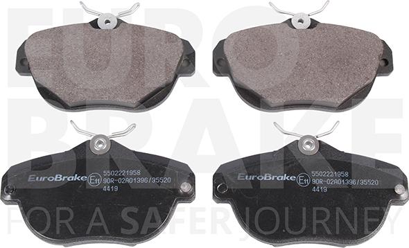 Eurobrake 5502221958 - Kit pastiglie freno, Freno a disco autozon.pro