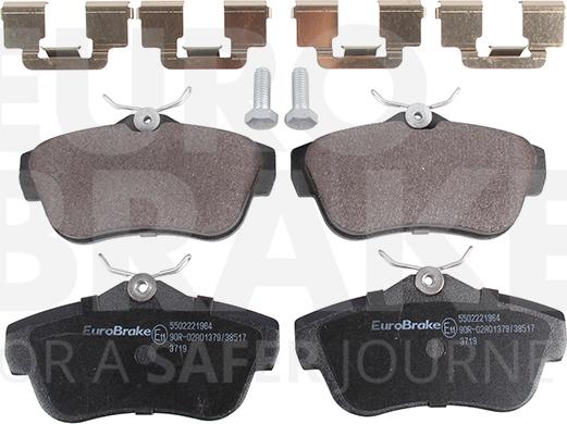 Eurobrake 5502221964 - Kit pastiglie freno, Freno a disco autozon.pro