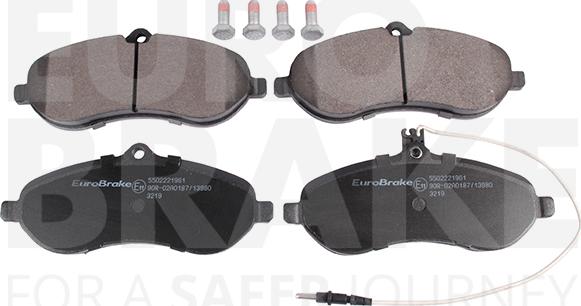 Eurobrake 5502221961 - Kit pastiglie freno, Freno a disco autozon.pro