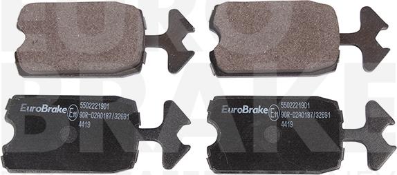 Eurobrake 5502221901 - Kit pastiglie freno, Freno a disco autozon.pro