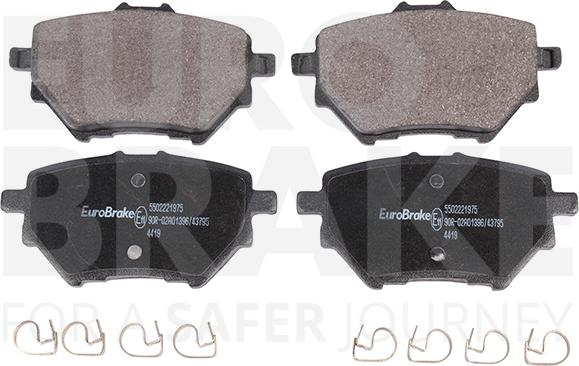 Eurobrake 5502221975 - Kit pastiglie freno, Freno a disco autozon.pro