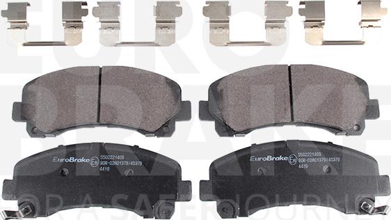 Eurobrake 5502221409 - Kit pastiglie freno, Freno a disco autozon.pro