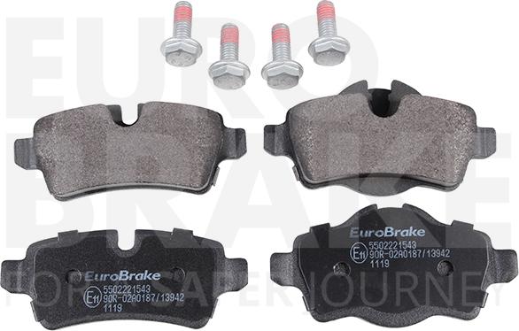 Eurobrake 5502221543 - Kit pastiglie freno, Freno a disco autozon.pro