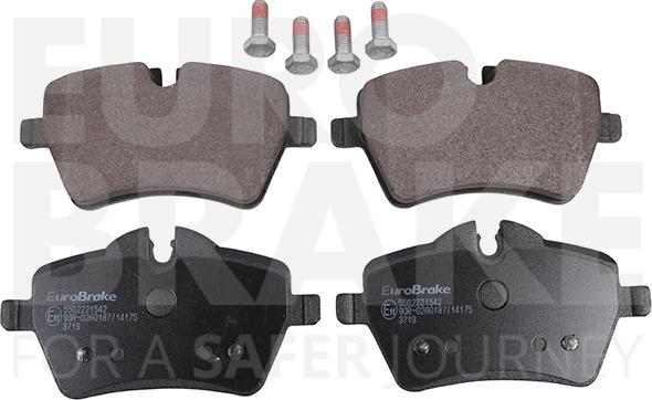 Eurobrake 5502221542 - Kit pastiglie freno, Freno a disco autozon.pro